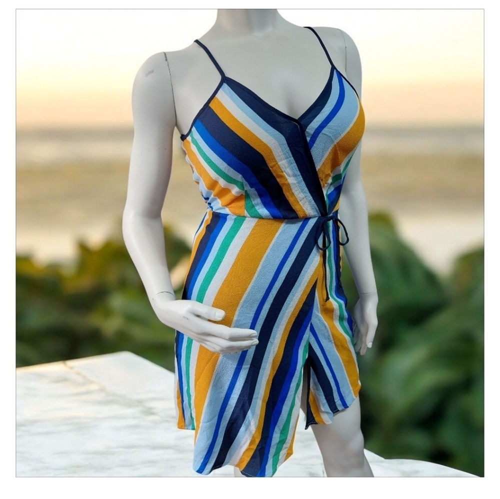 Monteau Multicolor Striped Mini Dress